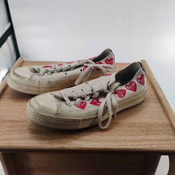 Converse Chuck Taylor All Star 70s Comme des Garcons Multi Heart White Low 37.5 - Picture 2 of 8